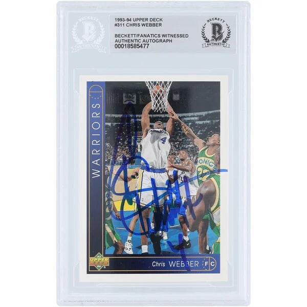 Chris Webber Signed 1993-94 Upper Deck #311 Rookie Card | Warriors