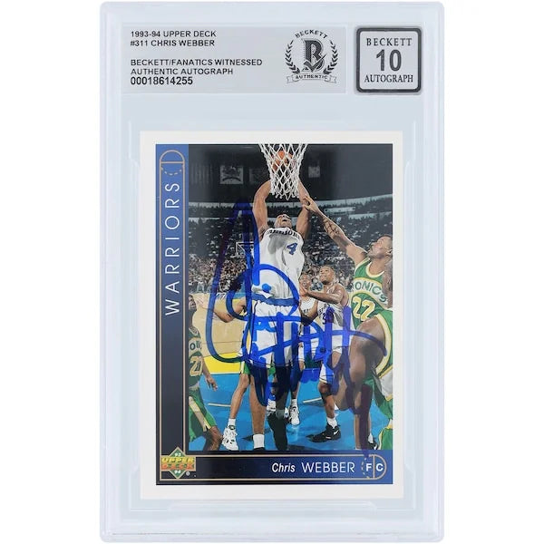 Chris Webber Signed 1993-94 Upper Deck #311 Rookie Card | Beckett 10