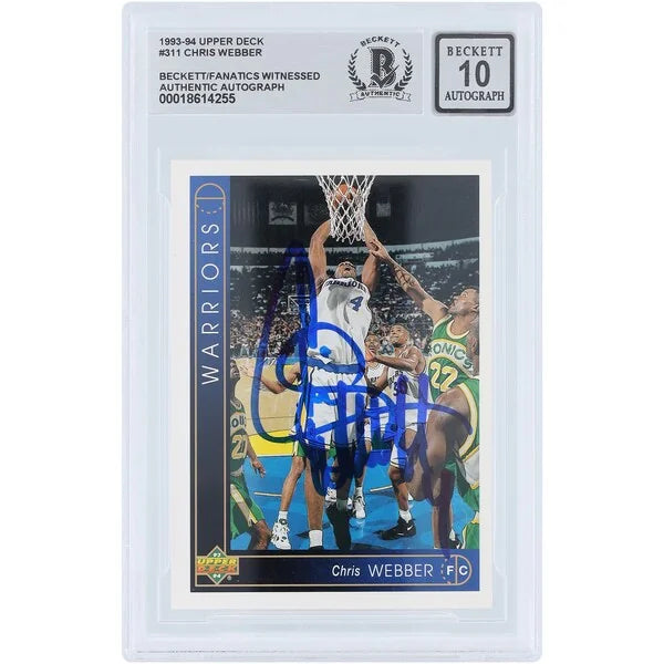Chris Webber Signed 1993-94 Upper Deck #311 Rookie Card | Beckett 10