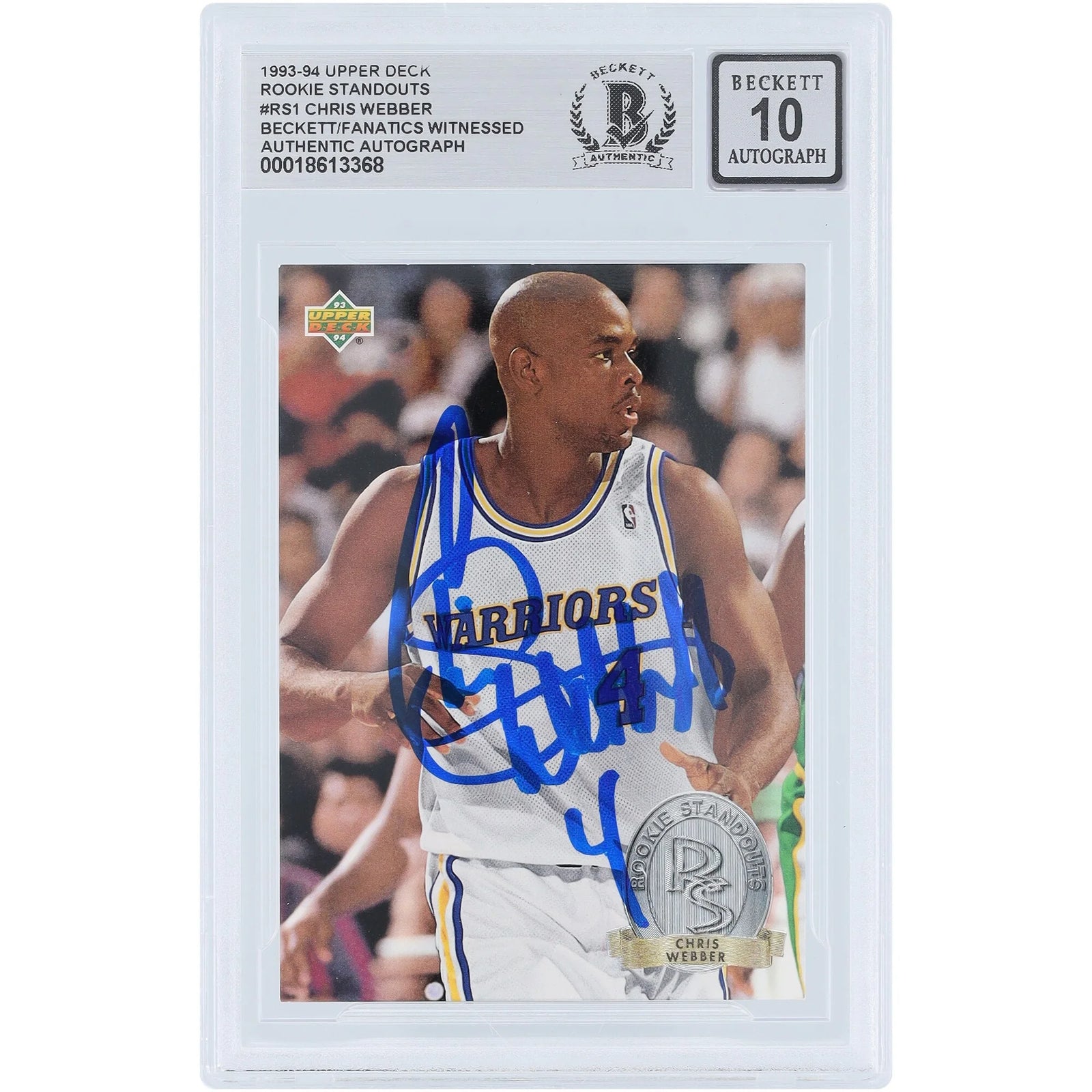 Chris Webber Signed 1993-94 Upper Deck Rookie Standouts #RS1 | Graded 10