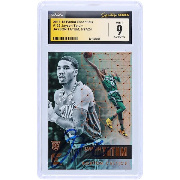 Jayson Tatum Signed 2017-18 Panini Essentials Rookie Card #129 | CGC 9