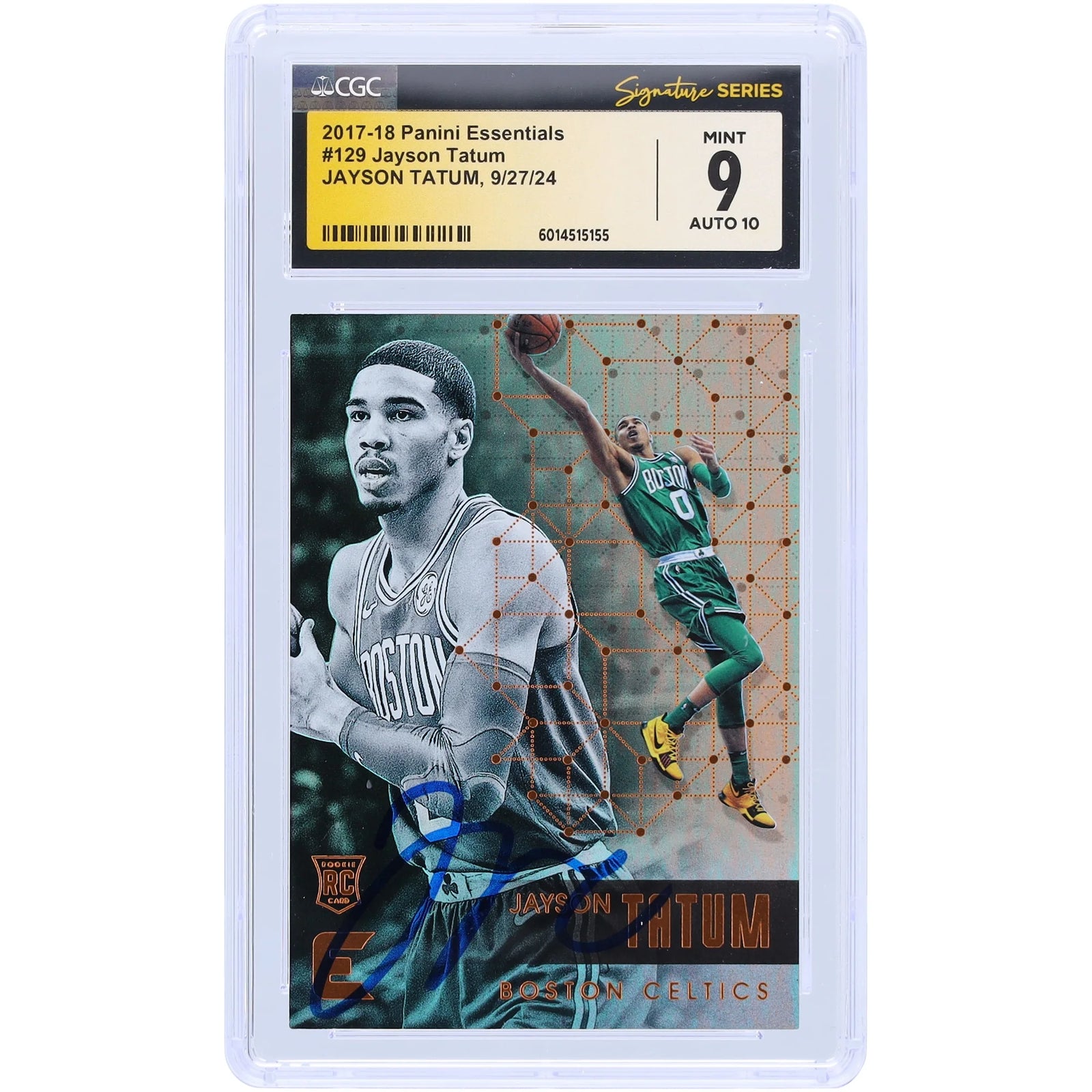 Jayson Tatum Signed 2017-18 Panini Essentials Rookie Card #129 | CGC 9