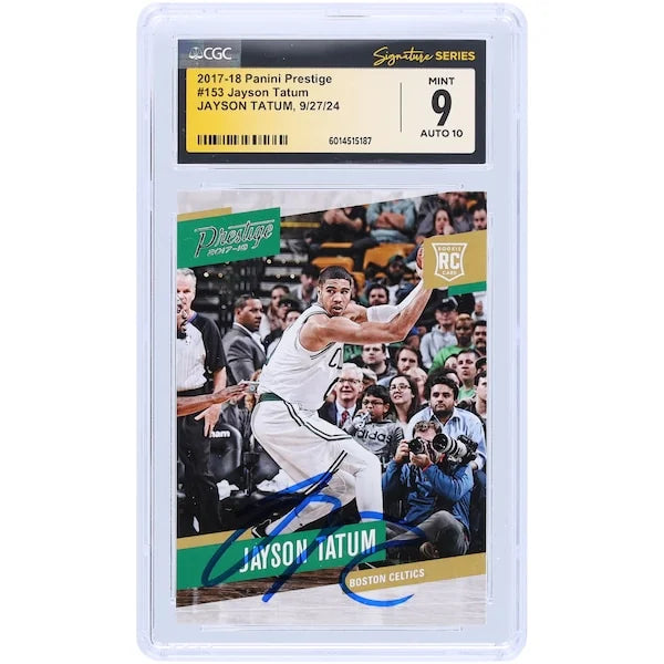 Jayson Tatum Signed 2017-18 Panini Prestige #153 Rookie Card | CGC 9