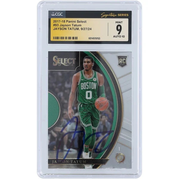 Jayson Tatum Signed 2017-18 Panini Select #93 Rookie Card | CGC 9