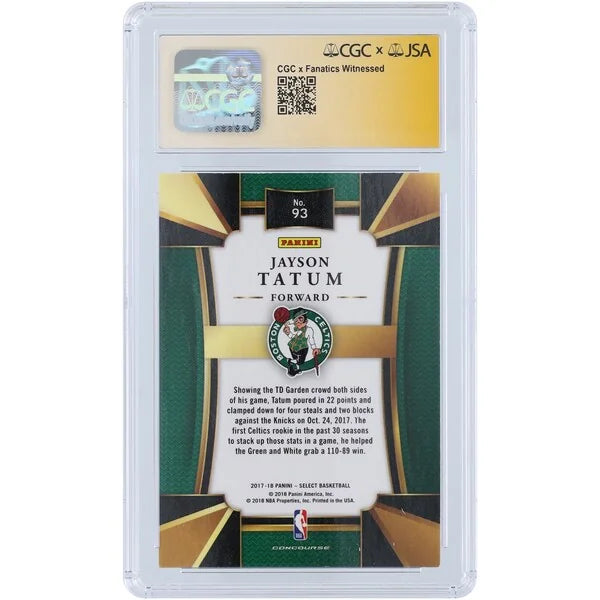 Jayson Tatum Signed 2017-18 Panini Select #93 Rookie Card | CGC 9