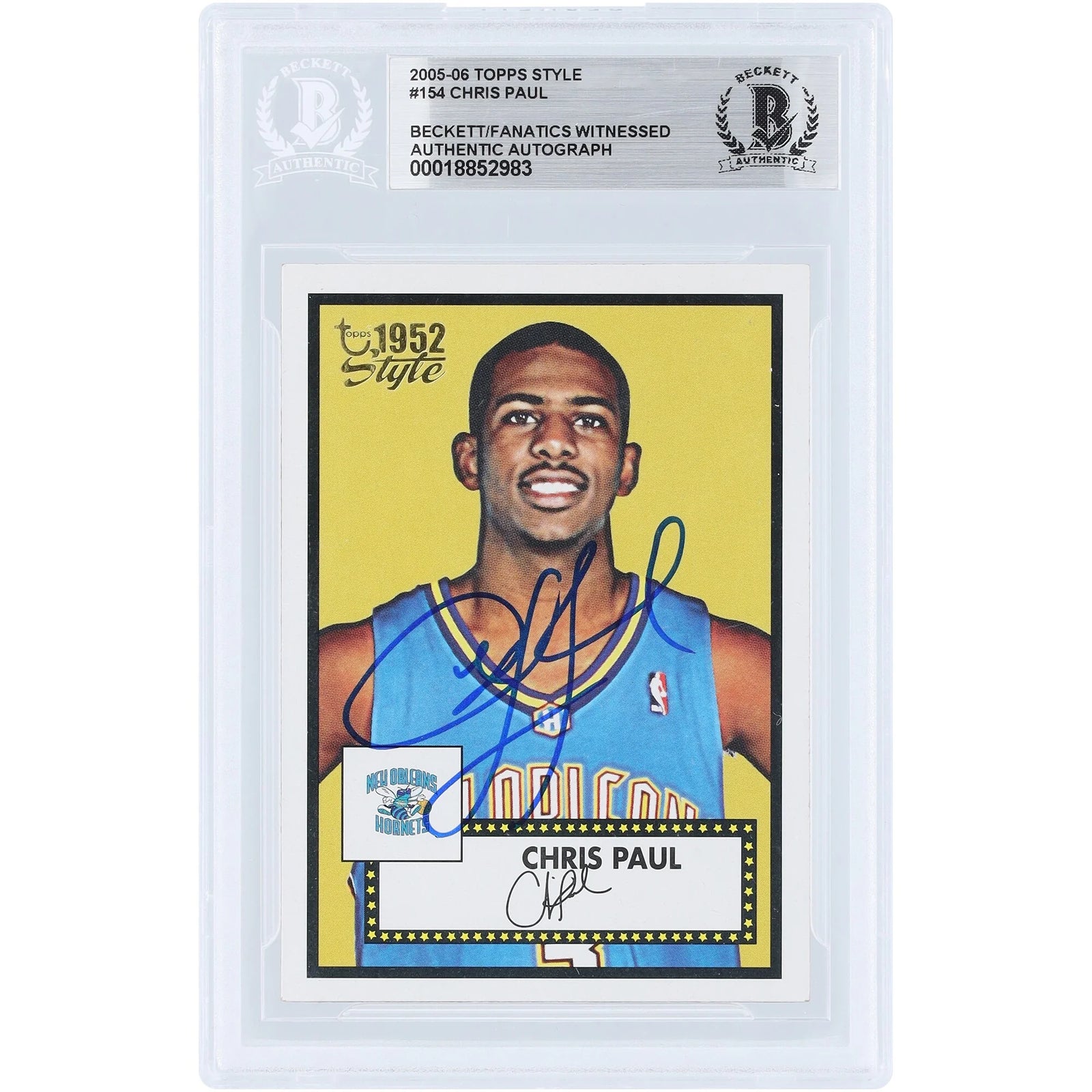 Chris Paul New Orleans Hornets Autographed 2005-06 Topps 1952 Style #154 Beckett Fanatics Witnessed Authenticated Rookie Card - F2