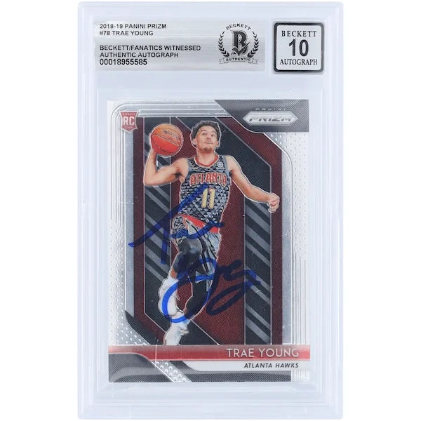 Trae Young Signed 2018-19 Panini Prizm #78 Rookie Card | Beckett 10