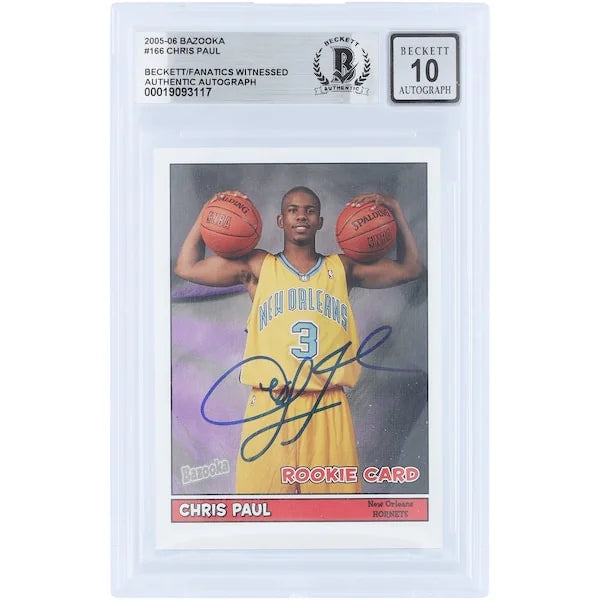 Chris Paul Signed 2005-06 Topps Bazooka #166 Rookie Card | Beckett 10