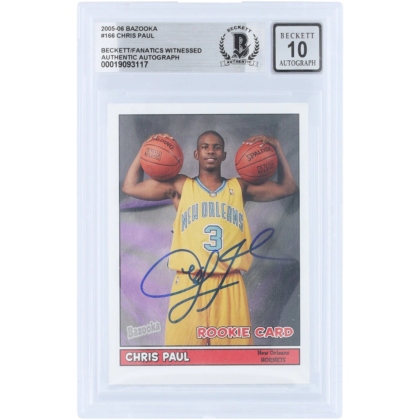 Chris Paul Signed 2005-06 Topps Bazooka #166 Rookie Card | Beckett 10