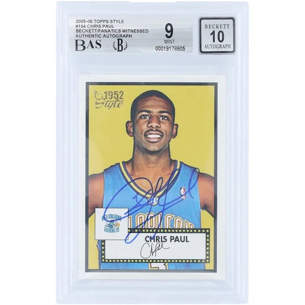 Chris Paul Signed 2005-06 Topps 1952 Style #154 Rookie Card | Beckett Graded 9