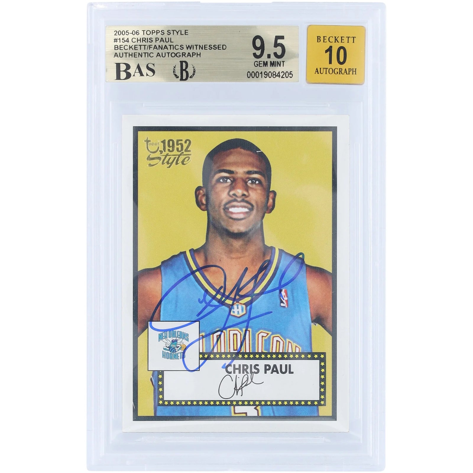 Chris Paul Signed 2005-06 Topps 1952 Style Rookie #154 Card | Hornets