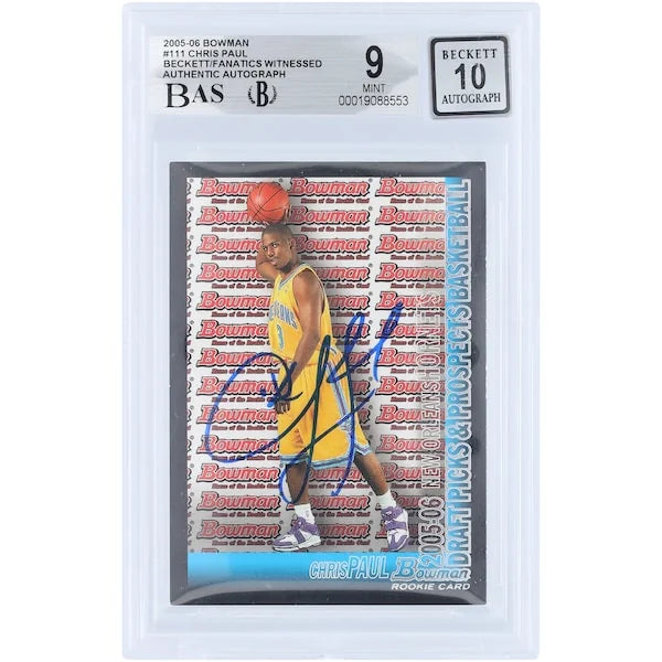 Chris Paul Signed 2005-06 Topps Bowman Draft #111 Rookie Card | Beckett 9