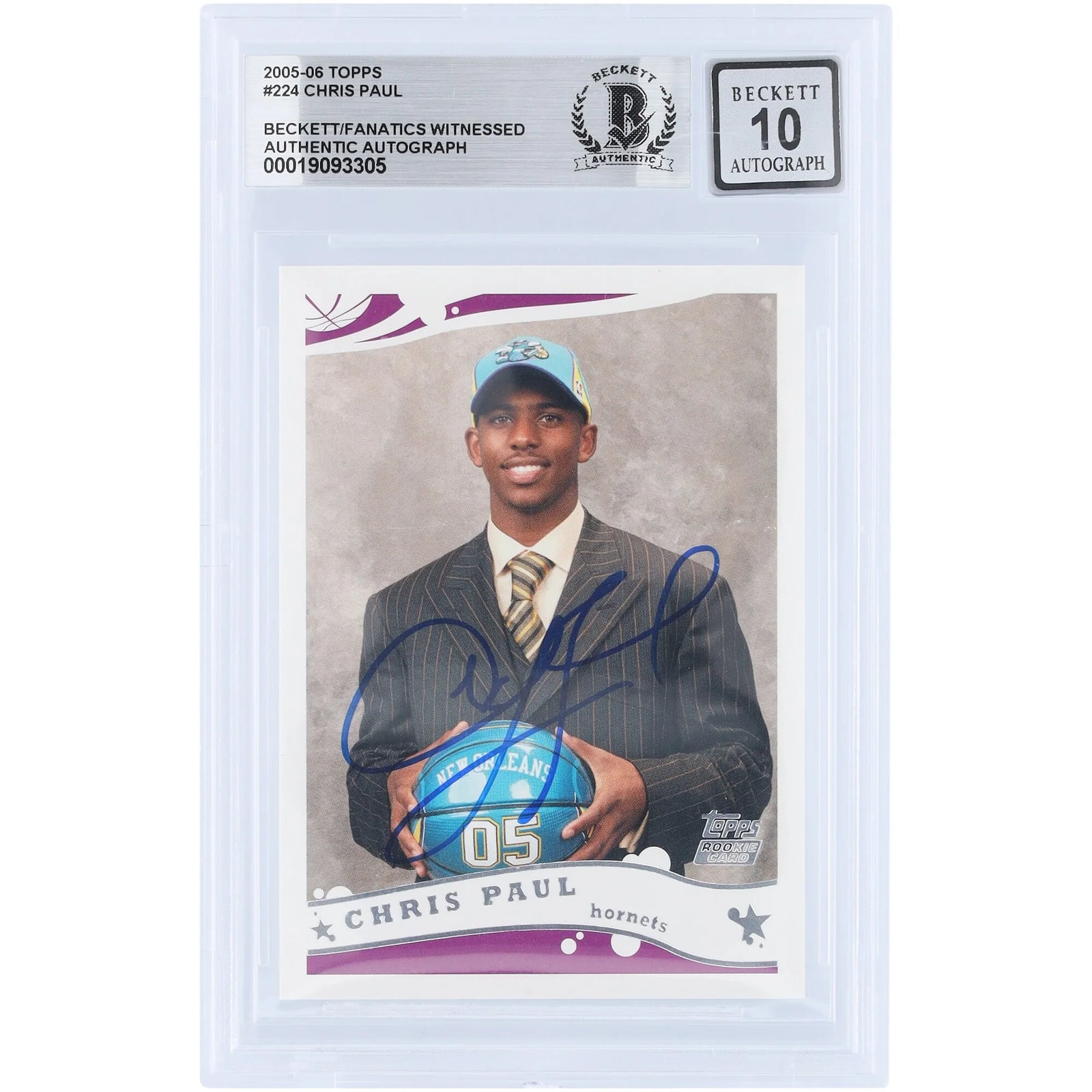 Chris Paul Signed 2005-06 Topps Rookie Card #224 | Beckett Graded 10