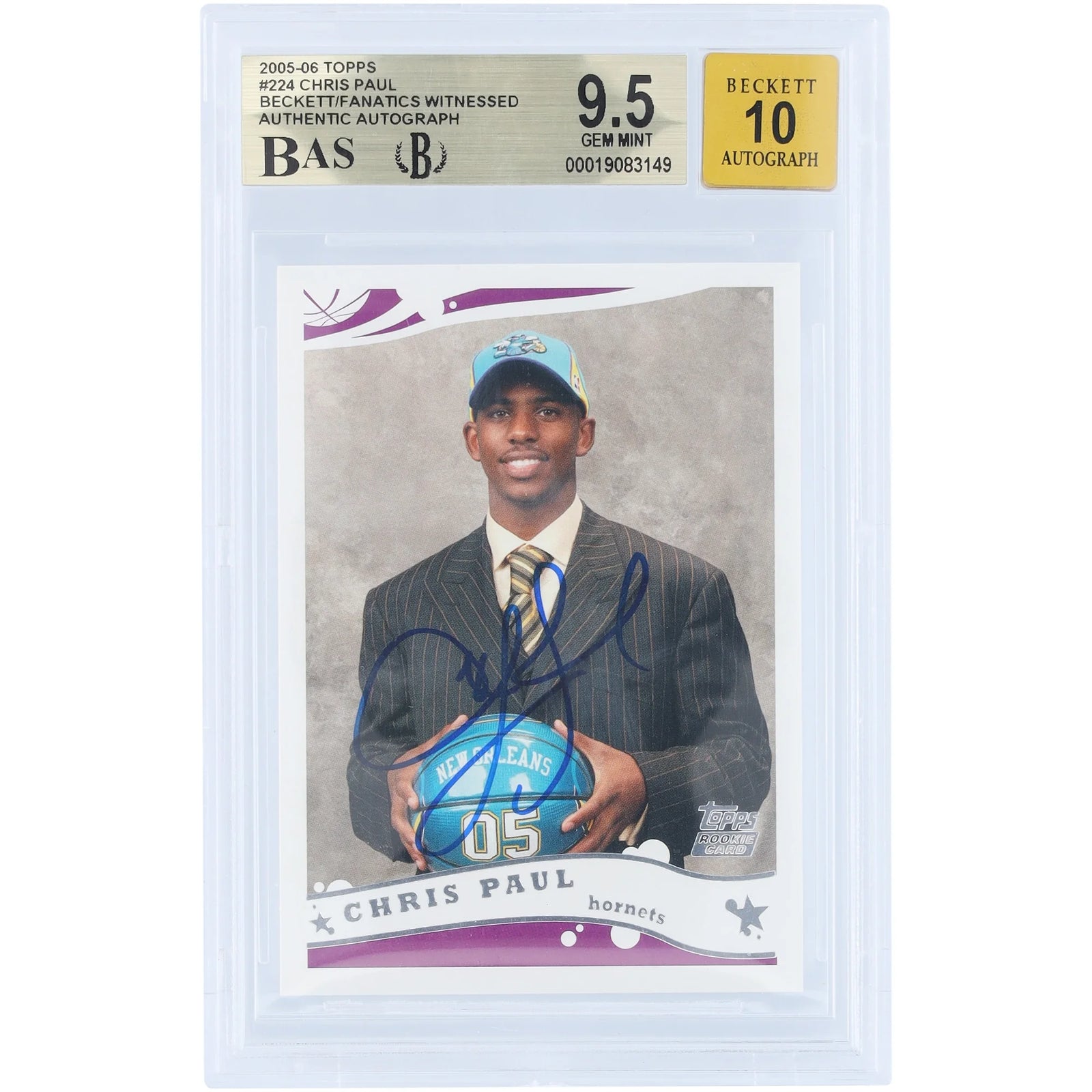 Chris Paul Signed 2005-06 Topps Rookie Card #224 | Hornets