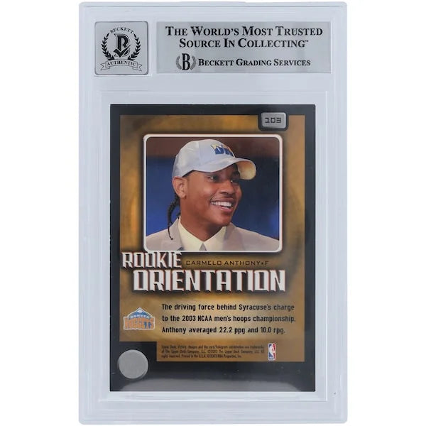 Carmelo Anthony Signed 2003-04 Upper Deck Victory #103 Rookie Card | Graded 10