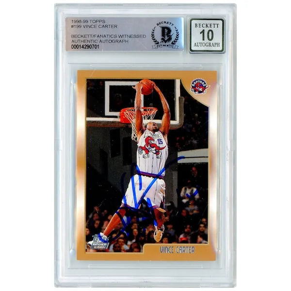 Vince Carter Signed 1998-99 Topps #199 Rookie Card | BGS 10