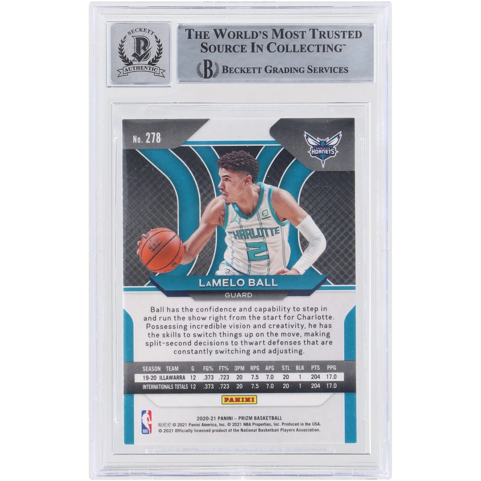 LaMelo Ball Signed 2020-21 Panini Prizm #278 Rookie Card | BGS 10 Autograph