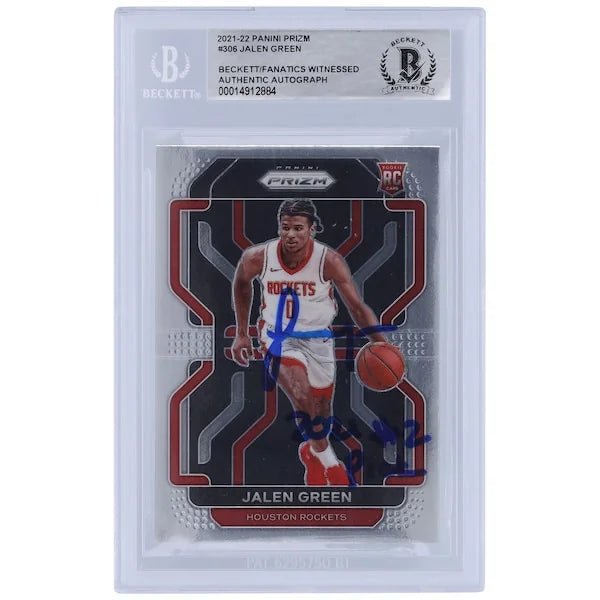 2021 Jalen Green Signed 2021-22 Panini Prizm #306 Rookie Card | Inscribed