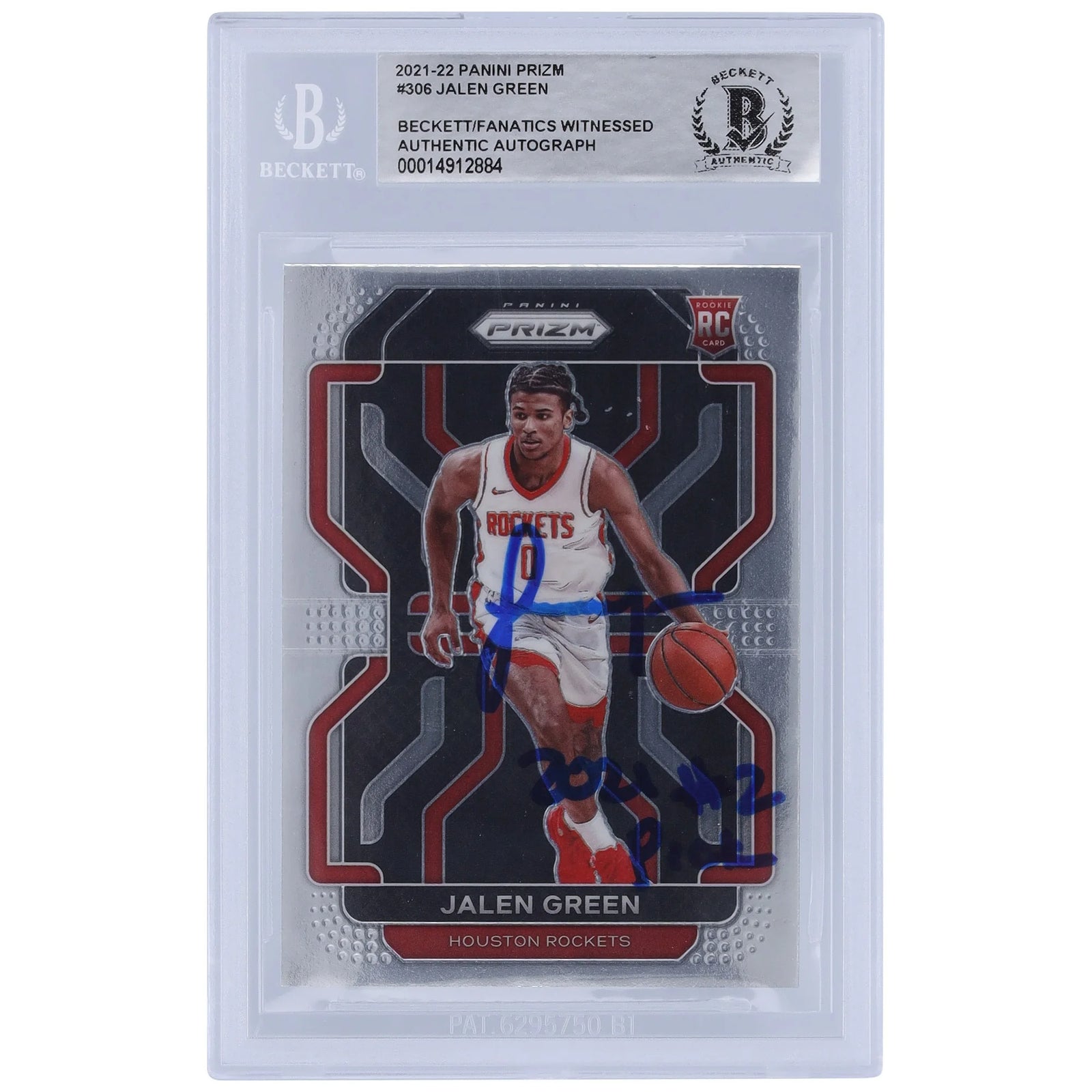2021 Jalen Green Signed 2021-22 Panini Prizm #306 Rookie Card | Inscribed