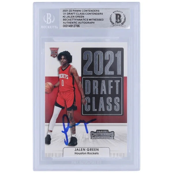 Jalen Green Signed 2021-22 Panini Contenders 2021 Rookie #2 Card | Beckett Witnessed