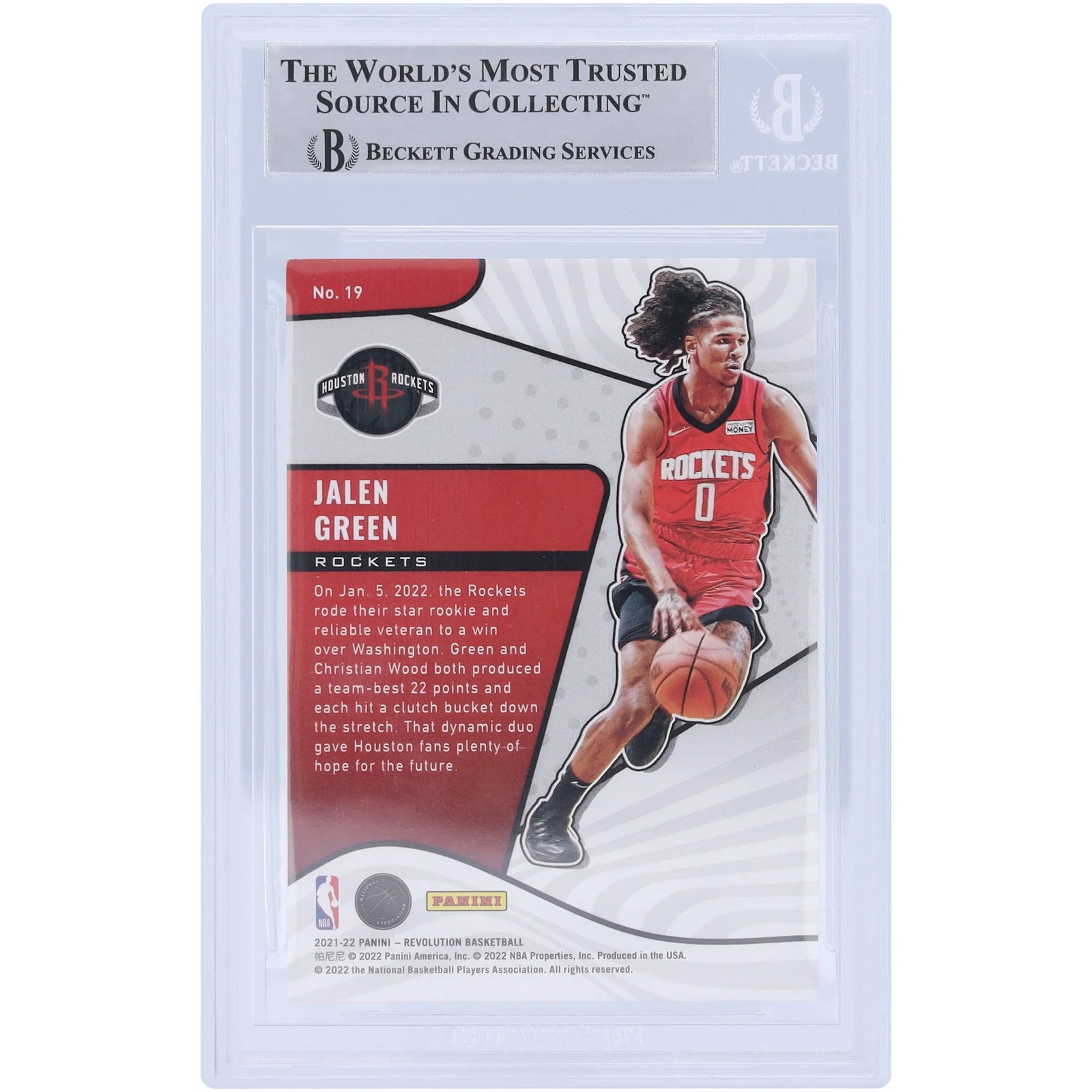 Jalen Green Signed 2021-22 Panini Revolution Rookie Card #19 | Authenticated