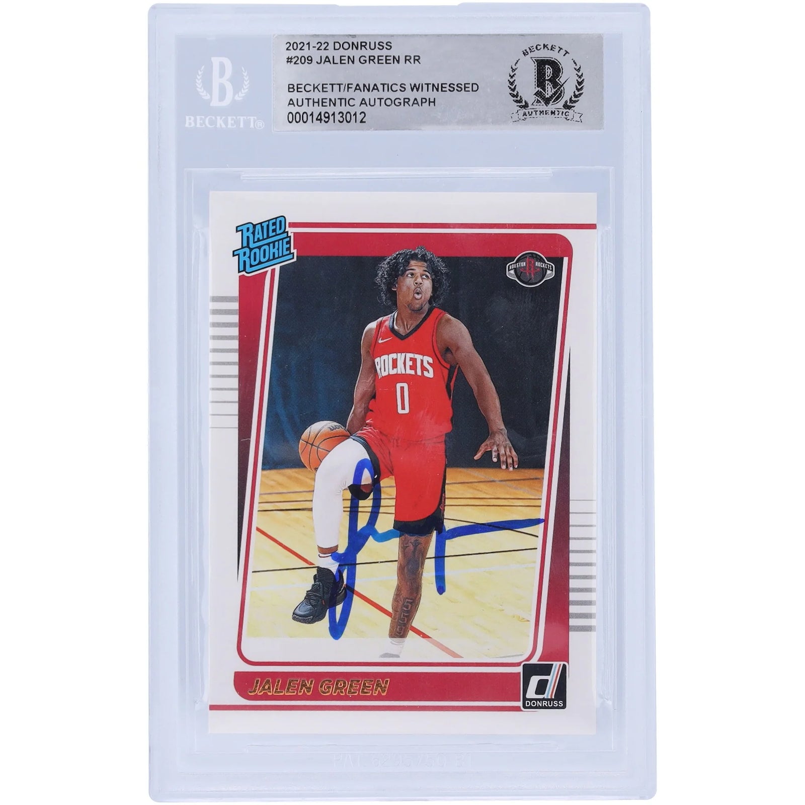 Jalen Green Signed 2021-22 Panini Donruss Rated Rookie #209 | Beckett Authenticated