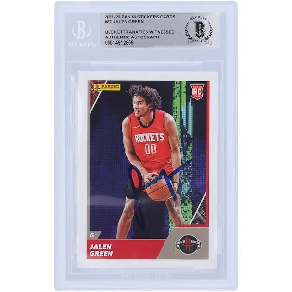 Jalen Green Signed 2021-22 Panini NBA Stickers #82 Rookie Card | Beckett Authenticated