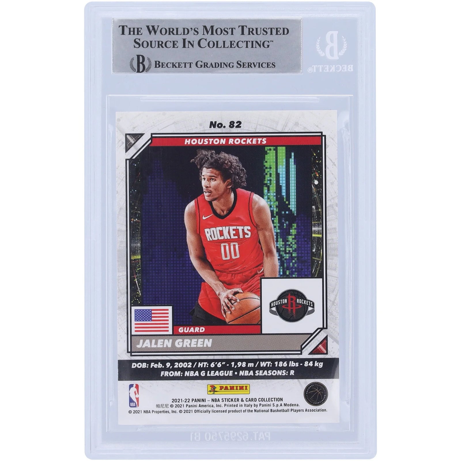 Jalen Green Signed 2021-22 Panini NBA Stickers #82 Rookie Card | Beckett Authenticated