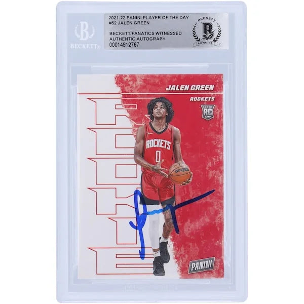 Jalen Green Signed 2021-22 Panini Player of the Day #52 Rookie Card | Authenticated