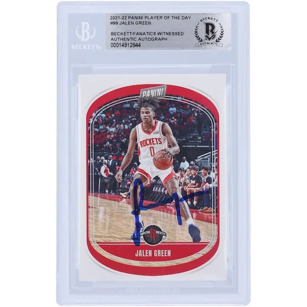 Jalen Green Signed 2021-22 Panini Player of the Day #99 Rookie Card | Rockets