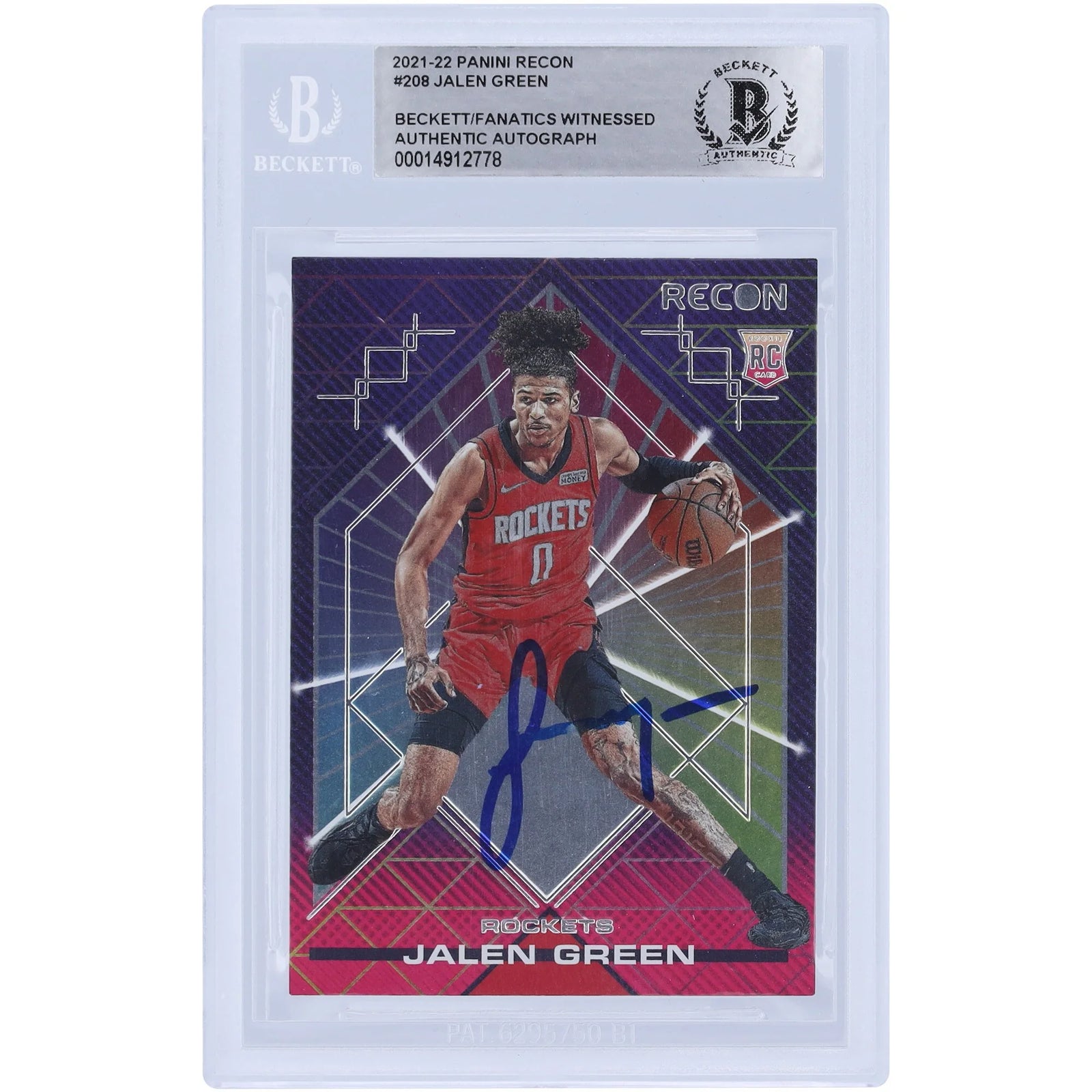 Jalen Green Signed 2021-22 Panini Recon #208 Rookie Card | Beckett Authenticated