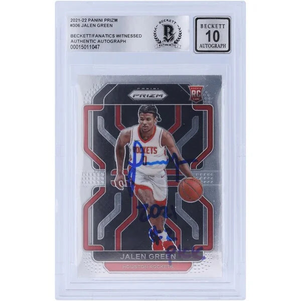 Jalen Green Signed 2021-22 Panini Prizm #306 Rookie Card | BGS 10 with 2021 #2 Pick Inscri