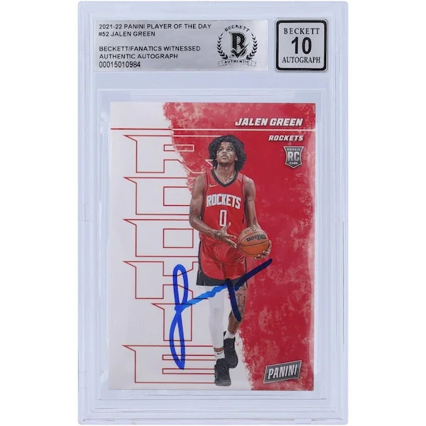 Jalen Green Signed 2021-22 Panini Player of the Day #52 | BGS 10 Rookie Card