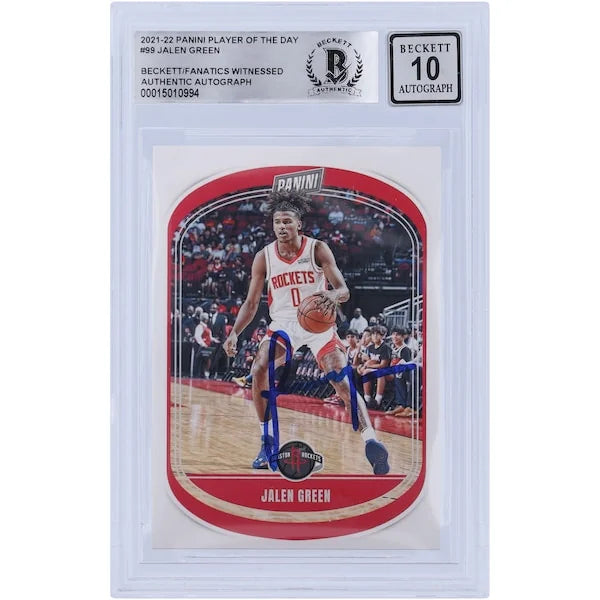 Jalen Green Signed 2021-22 Panini Player of the Day Rookie #99 Card | BGS 10