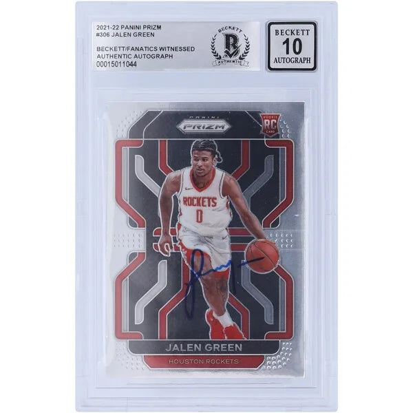 Jalen Green Signed 2021-22 Panini Prizm #306 Rookie Card | BGS 10