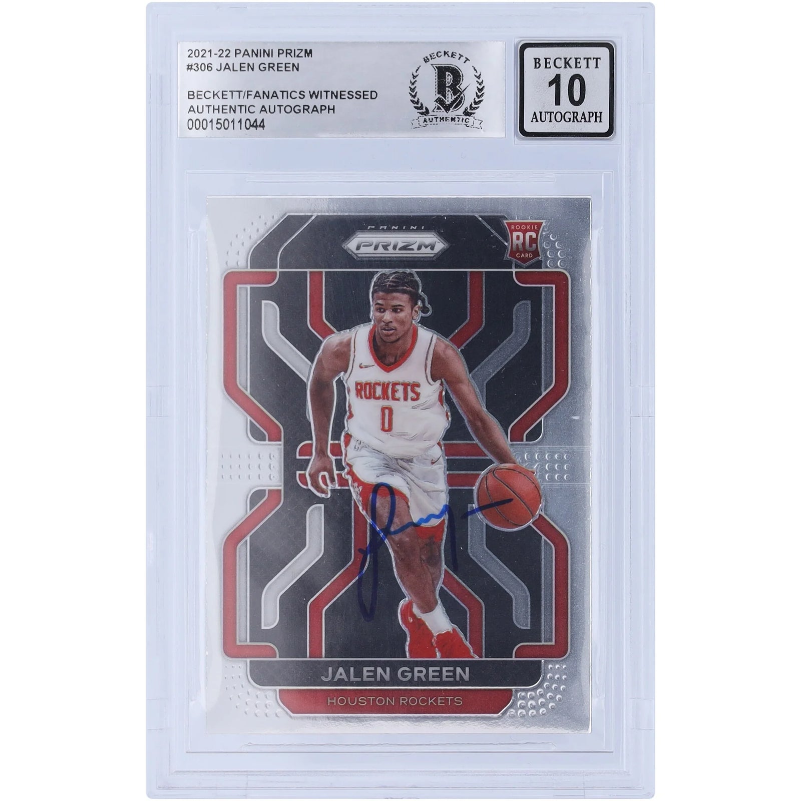 Jalen Green Signed 2021-22 Panini Prizm #306 Rookie Card | BGS 10