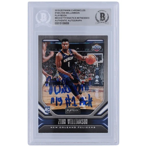 Zion Williamson Signed 2019-20 Panini Chronicles Playbook #169 Rookie Card | Inscribed 19