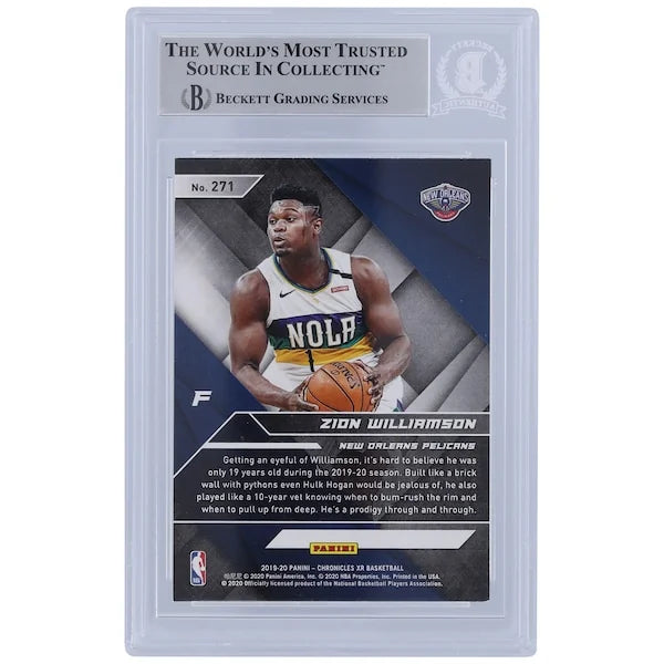 Zion Williamson Signed 2019-20 Panini Chronicles XR Bronze Rookie Card #271 | Beckett Auth