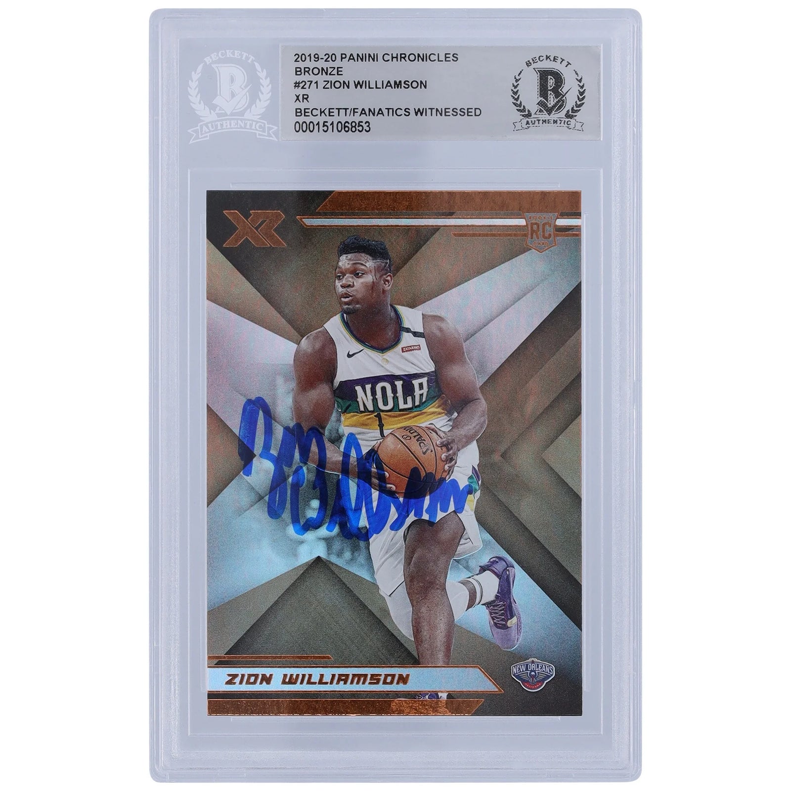 Zion Williamson Signed 2019-20 Panini Chronicles XR Bronze Rookie Card #271 | Beckett Auth