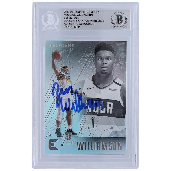 Zion Williamson Signed 2019-20 Panini Chronicles Essentials #210 Rookie Card | Beckett Wit