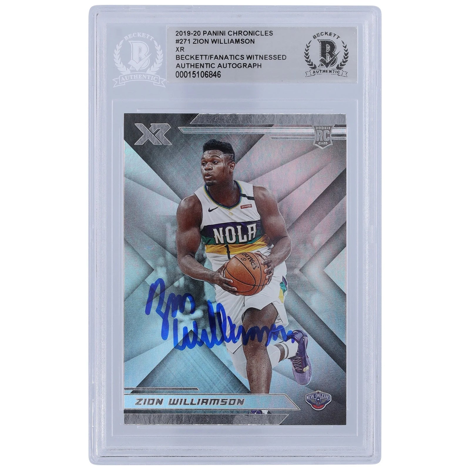 Zion Williamson Signed 2019-20 Panini Chronicles XR #271 Rookie Card | Beckett Witnessed
