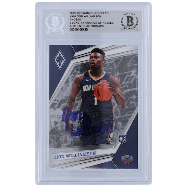 Zion Williamson Signed 2019-20 Panini Chronicles Rookie Card #570 | Beckett Witnessed