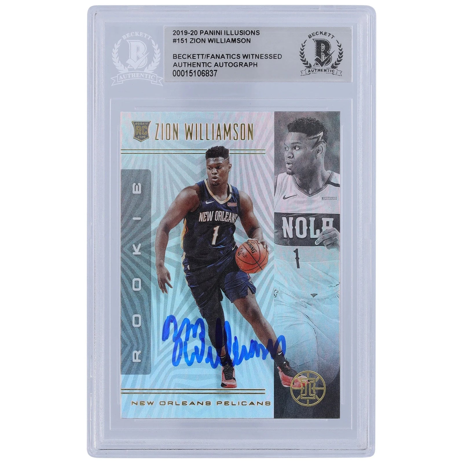 Zion Williamson Signed 2019-20 Panini Illusions #151 Rookie Card | Beckett Authenticated