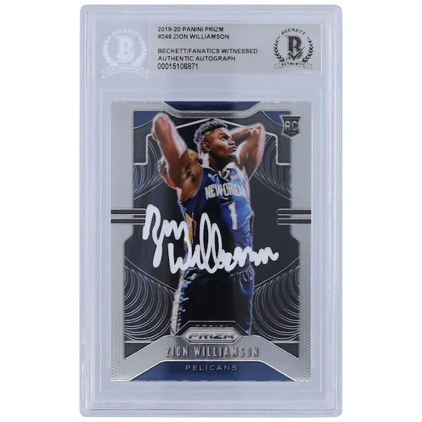 Zion Williamson Signed 2019-20 Panini Prizm #248 Rookie Card | Beckett Authenticated