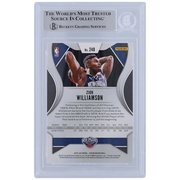 Zion Williamson Signed 2019-20 Panini Prizm #248 Rookie Card | Beckett Authenticated