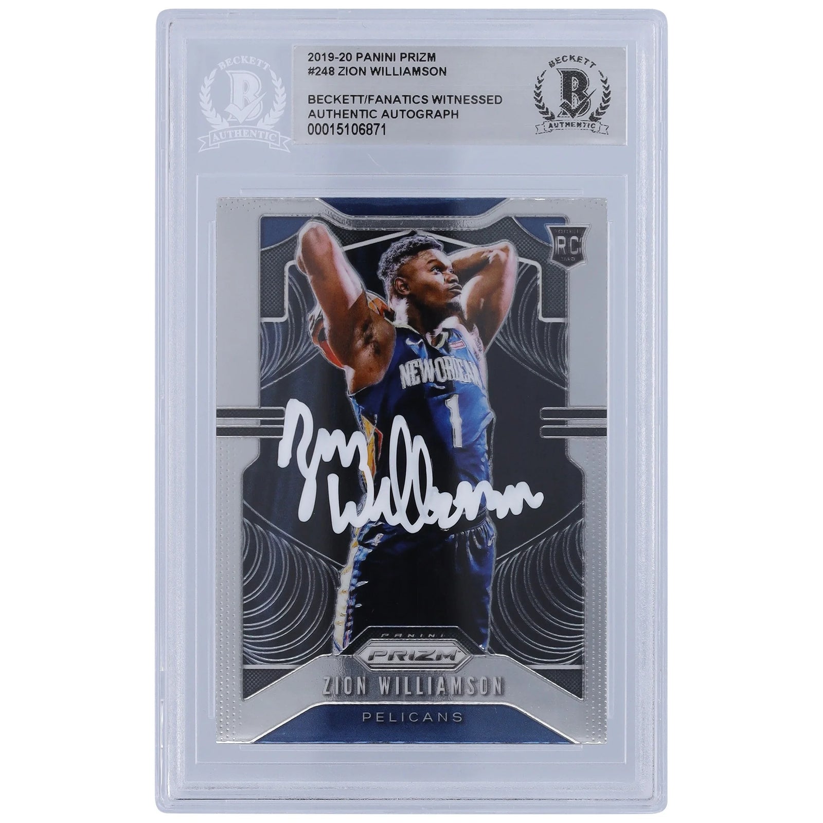 Zion Williamson Signed 2019-20 Panini Prizm #248 Rookie Card | Beckett Authenticated