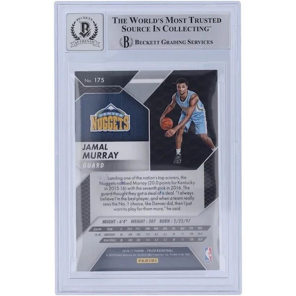 Jamal Murray Signed 2016-17 Panini Prizm #175 Rookie Card | Beckett 10