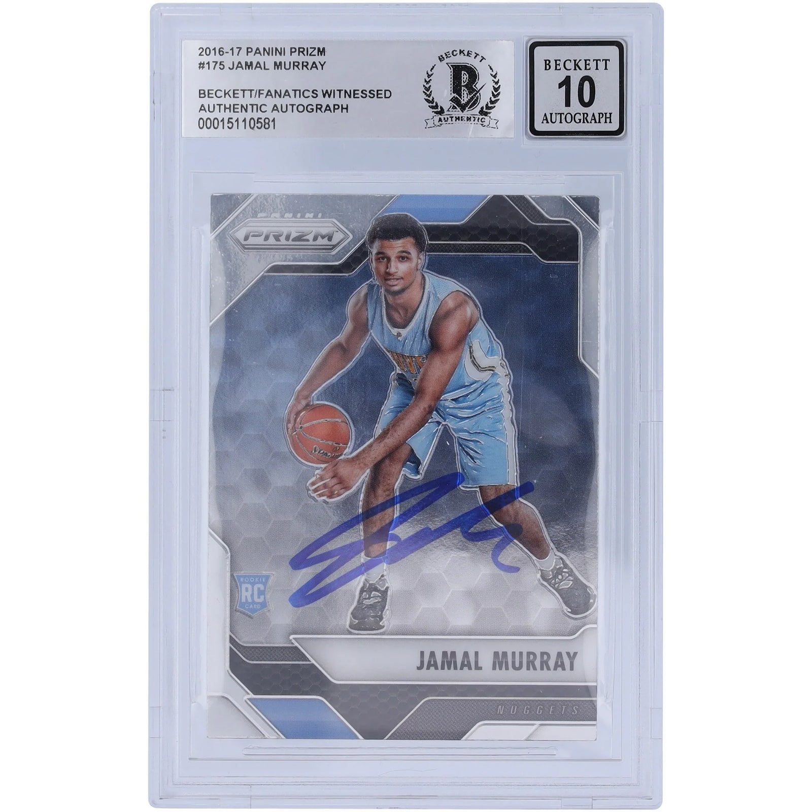 Jamal Murray Signed 2016-17 Panini Prizm #175 Rookie Card | Beckett 10