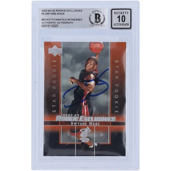 Dwyane Wade Signed 2003-04 Upper Deck Rookie Exclusives #5 | Graded 10