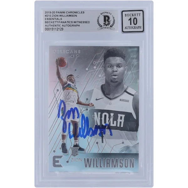 Zion Williamson Signed 2019-20 Panini Chronicles Essentials #210 Rookie Card | BGS 10